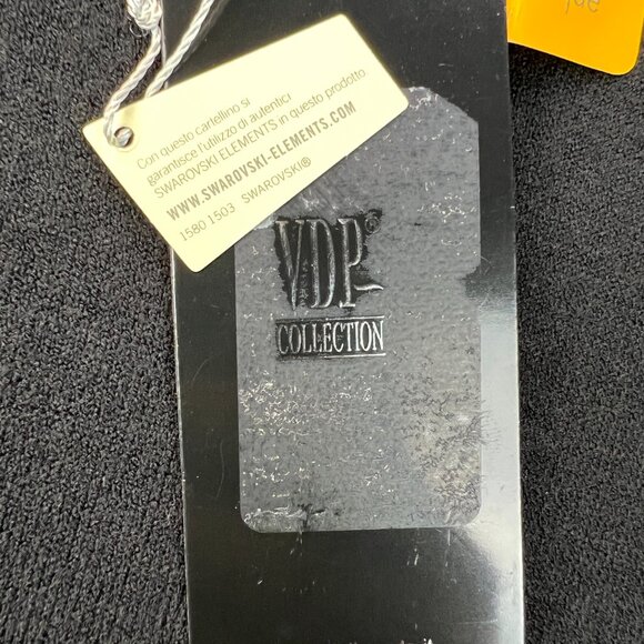 VDP Via Delle Perle Wool Dress Embellished Zwarov Elements Quiet Luxury Sz 44 - Picture 6 of 16